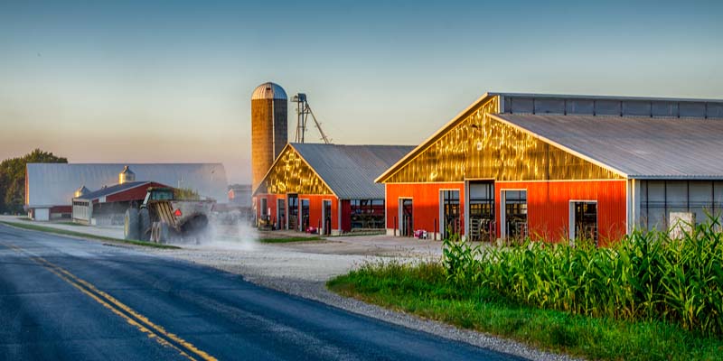 Tractor on Farm