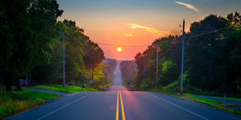 Sunset Along Highway