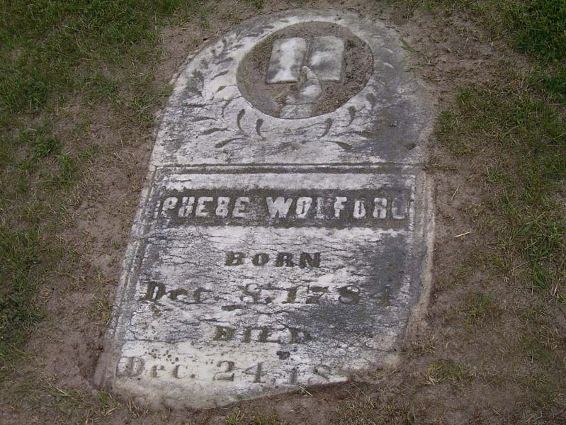 Phebe Wolford Gravestone in Orchard Grove Cemetery