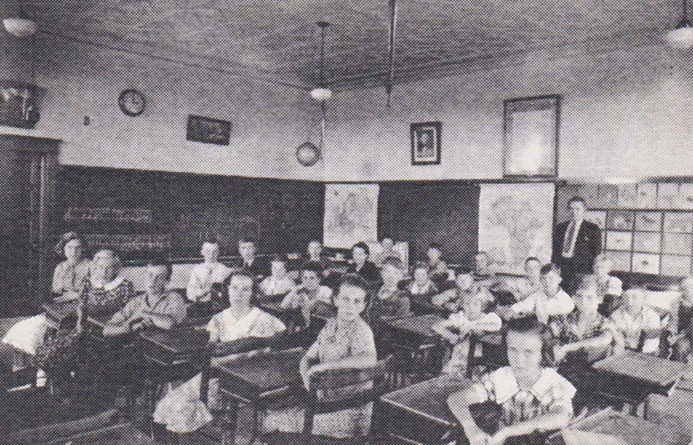 Boltonville School Teacher & Class in Classroom 1936